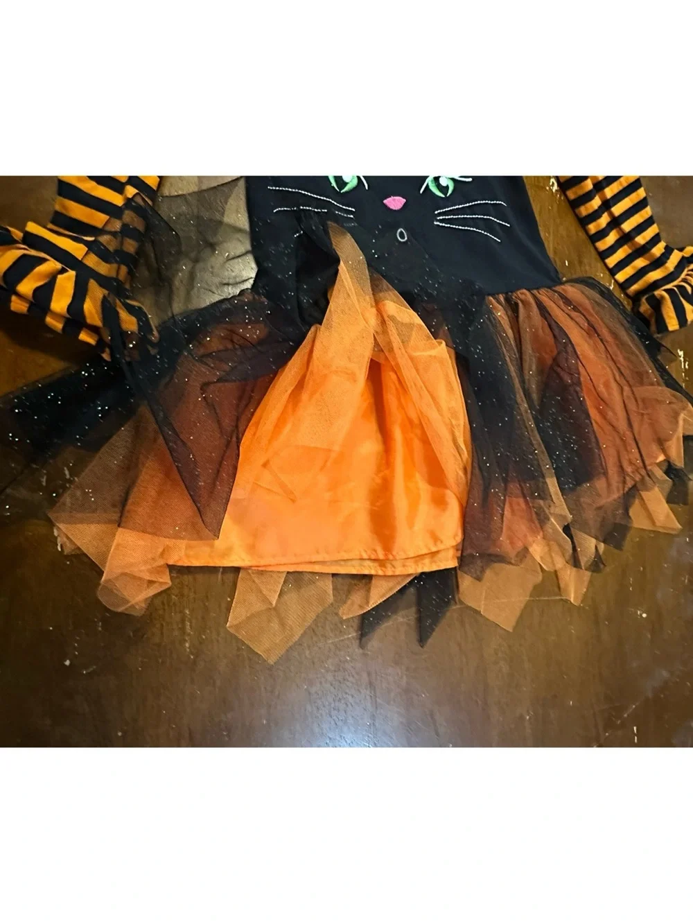Emily Rose Halloween Black & Orange Cat Unicorn Tutu Top